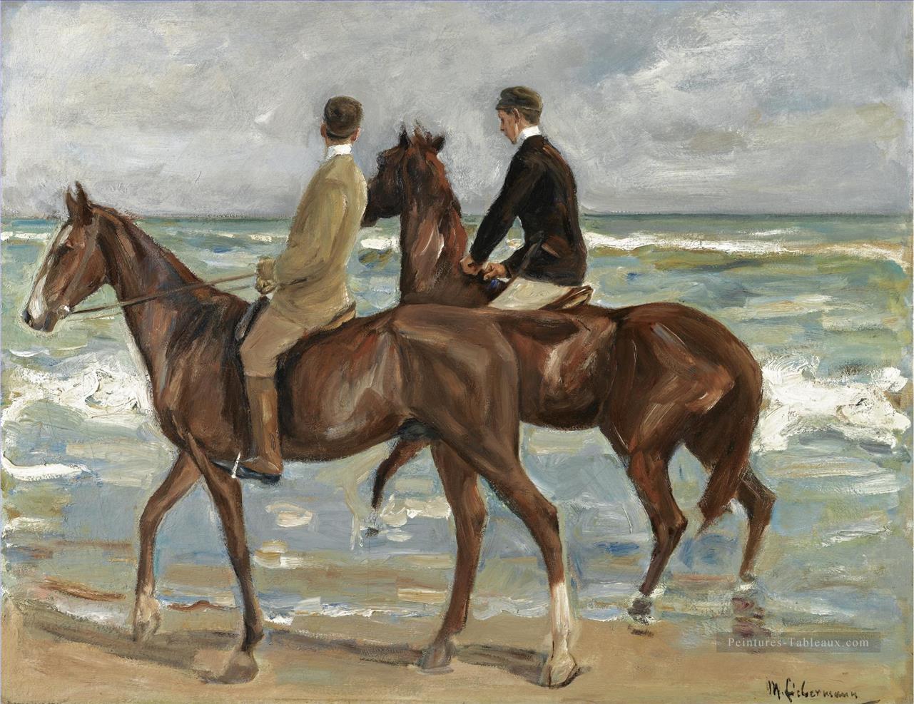 Horseman sur la plage à gauche Max Liebermann impressionnisme allemand Peintures à l'huile